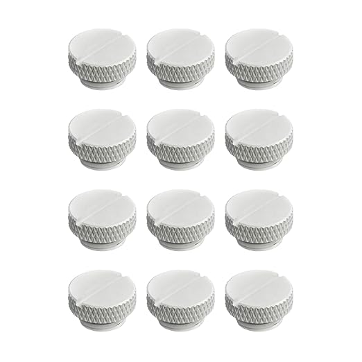 dracaena.io 12 pack G1/4" thread, Thin water Stop Plug Fitting with Coin Slot for Computer water cooling System, durable brass/copper material, White
