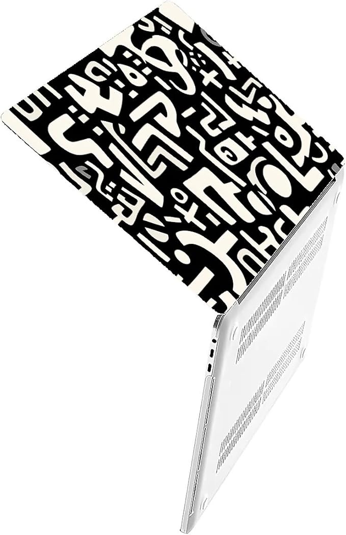 COTAIL Compatible with MacBook Air 13.3 13.6 Inch Case 2022 2021 2020 2019 Plastic Hard Shell Case Cover,13.6 Air (A2681) M2 2022, Black and White Letters