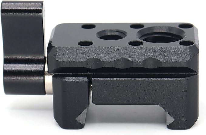SZJELEN Cold Shoe NATO Clamp Adapter,NATO Rail Lock Clamp Mount Quick Release with 1/4" 3/8" ARRI Thread for Camera Cage Handle Monitor LED Light Microphone Magic Arm (Orange)