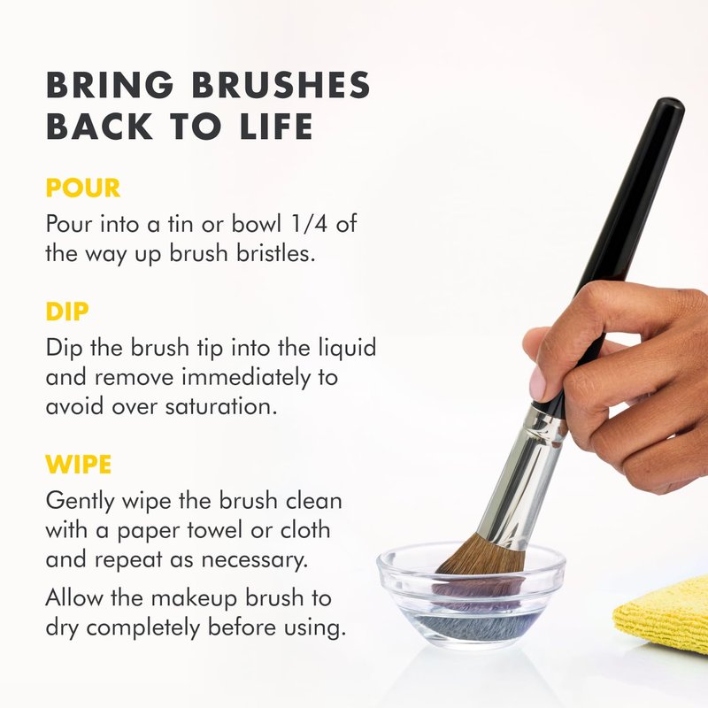 Cinema Secrets Original Makeup Brush Cleaner Solution - Professional Cleanser for Makeup Brushes - Quick-Drying, Rinse-Free Formula - Removes Stubborn Waterproof Make Up - Lemon (4 fl oz)