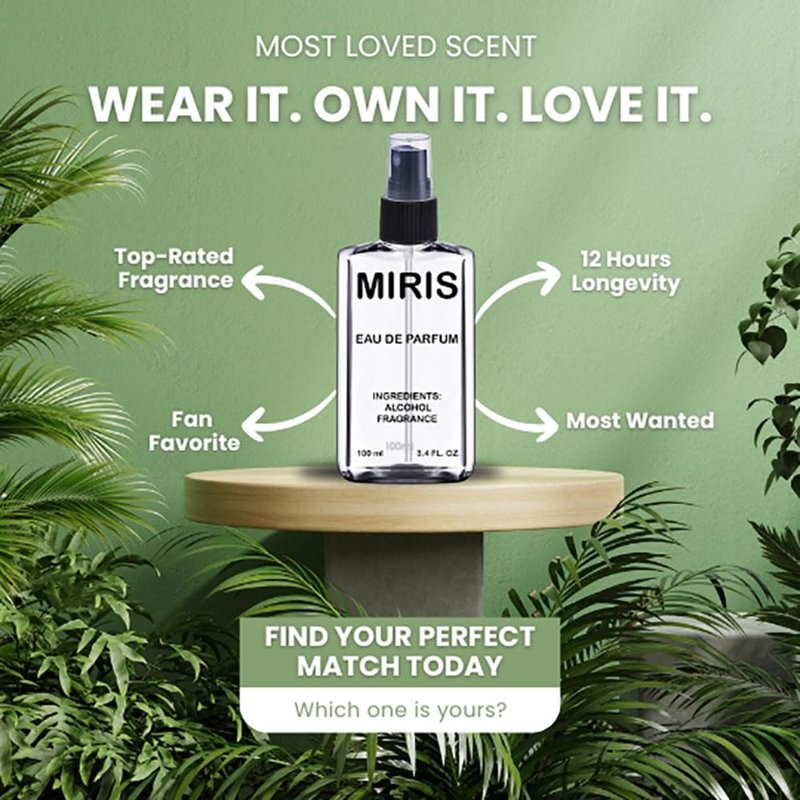 MIRIS Eau de Parfum for Women - Long-Lasting Fragrance Inspired by Mon | 3.4 Fl Oz (100 ml)