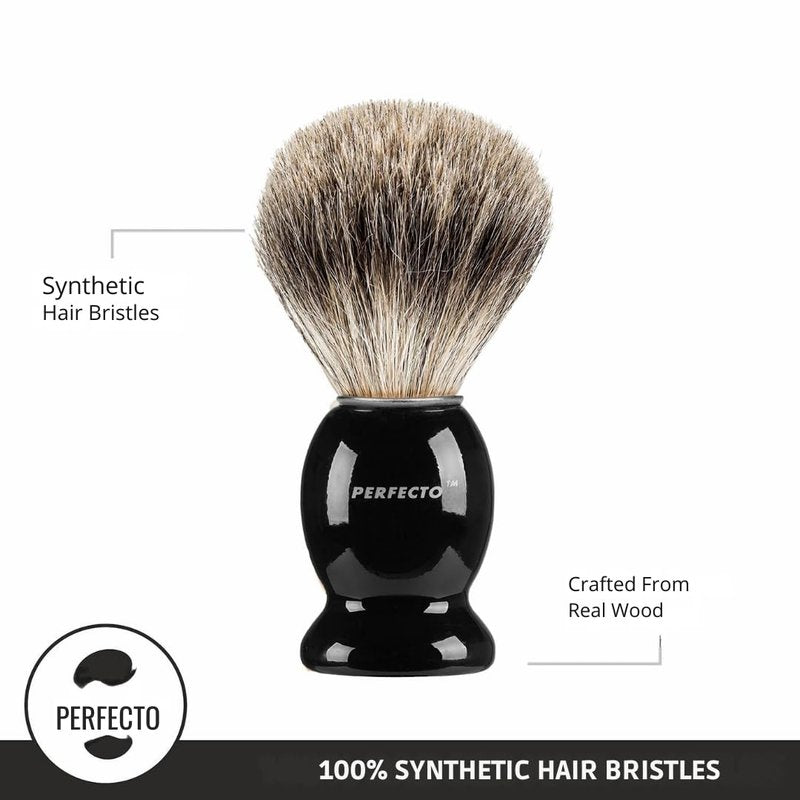 Shaving Brush for Men - Perfecto Synthetic Bristles for Ultimate Wet Shave | Barbershop Quality Accessory