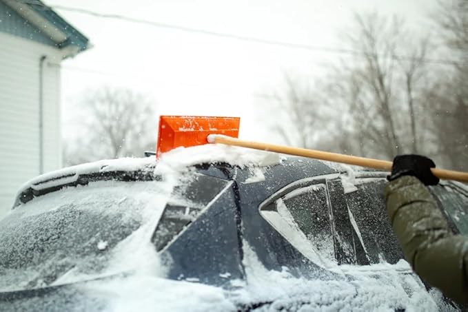 Snow Rake/Snow Broom with Pole - 48â Pole with 18" Head. - Auto Dealer Quality Shuttsco USA! #105 Commercial Grade