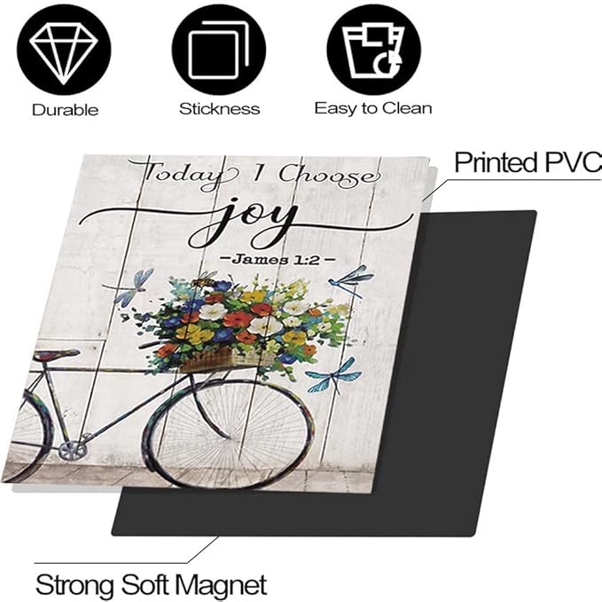 Today I Choose Joy Dishwasher Magnet Decal,Butterfly Flower Dishwasher Front Door Cover Kitchen Decor,Bike Floral Fridge Magnet Sticker,Inspring Quote Home Appliance Panel Decal 23"x26"