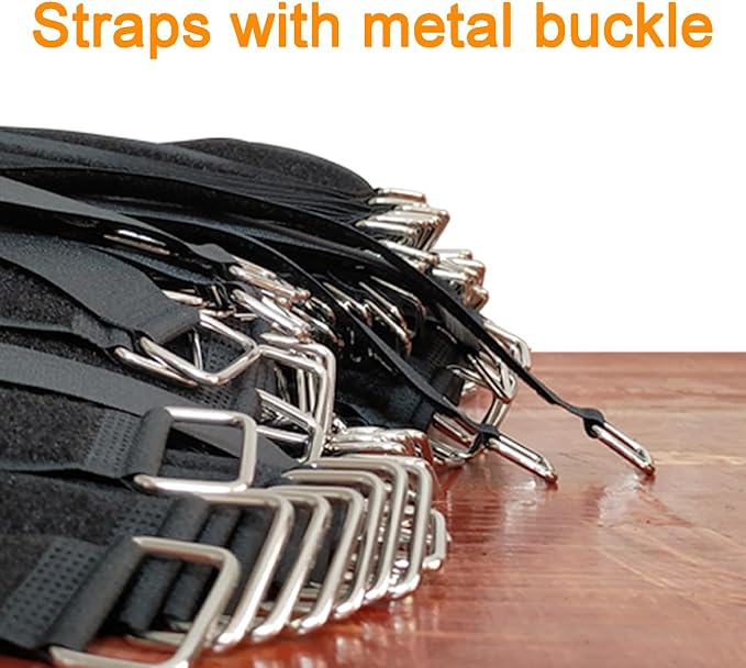 VIGAER 12 inch Reusable Fastening Cable Straps - Hook and Loop Fixing Straps - 12 Pack