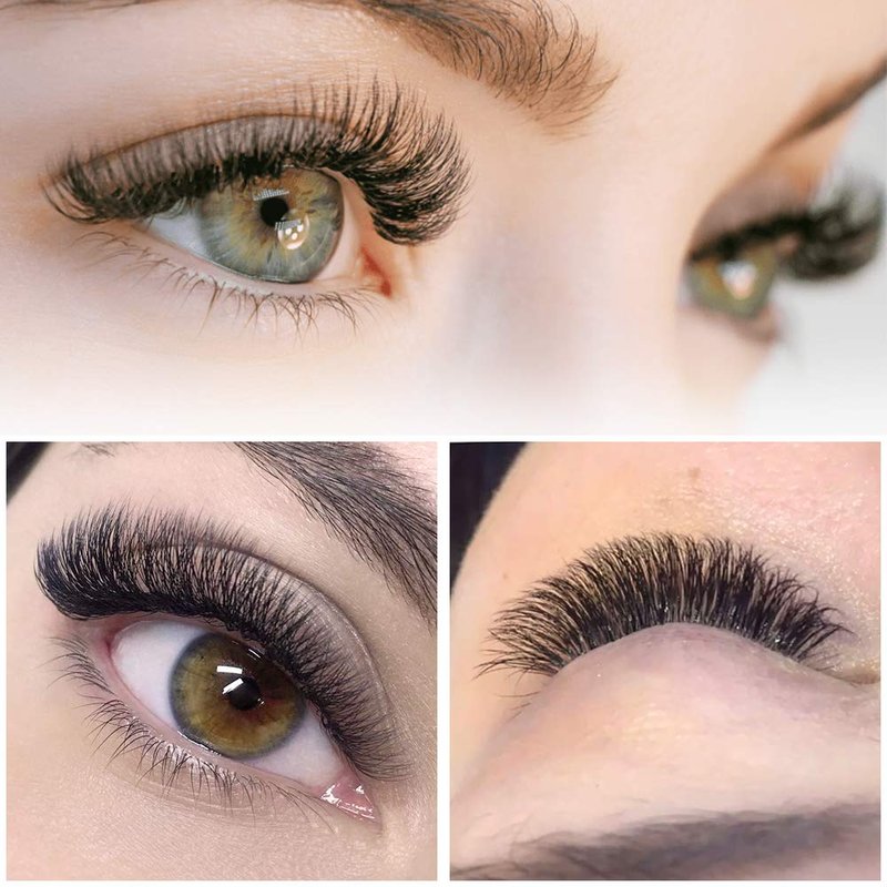 Premade Fans Eyelash Extensions 4D-C-0.10-16 Long Stem Premade Volume Eyelash Extensions .07 .10 Premade Volume Fans C D Curl(4D-C-0.10,16 mm)