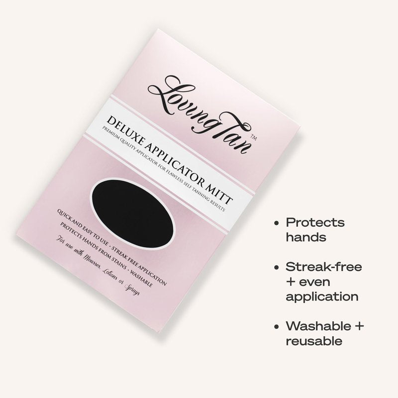 Loving Tan Self Tanning Deluxe Applicator Mitt, Washable & Durable Design for a Salon-Style, Streak Free Finish, Use with Self Tan Mousses, Sprays and Lotions, Reusable - 1 ct.
