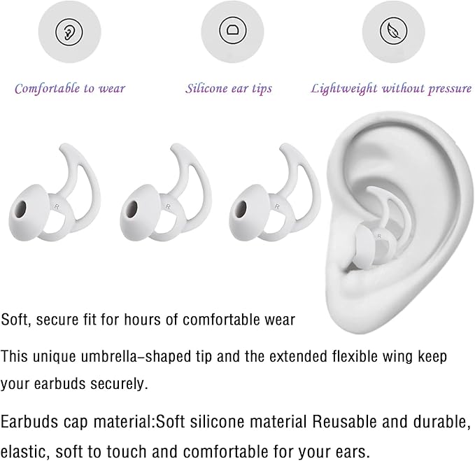 WKYMY Replacement Earbud Tips Silicone Earbud Covers Ear Tips Compatible with Bose Quietcomfort and Sport Headphone Ear Bud Tips Large 3 Pairs