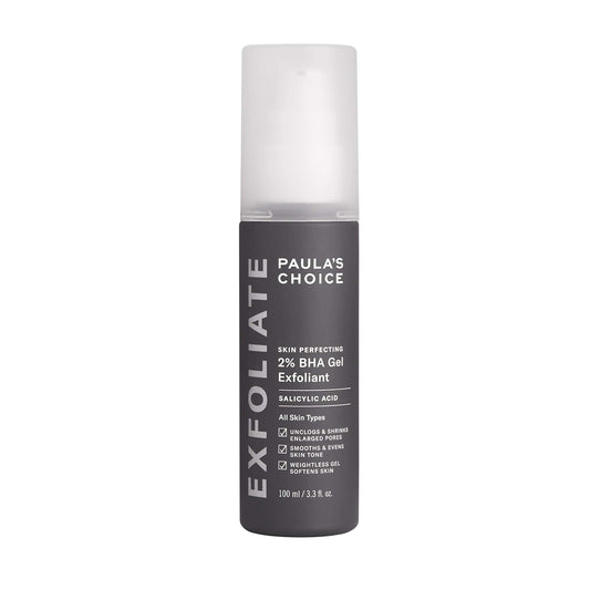 Paula's Choice SKIN PERFECTING 2% BHA Gel Liquid Exfoliant, Salicylic Acid Exfoliant, Facial Exfoliator for Enlarged Pores, Wrinkles & Fine Lines, Blackhead-Prone Skin, Fragrance-Free, 3.3 Fl Oz
