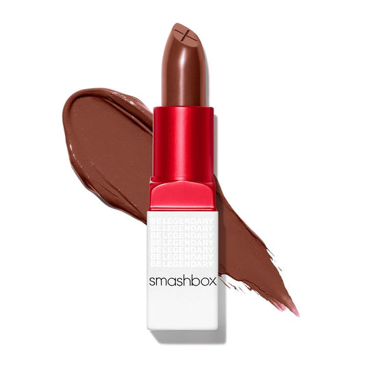 Smashbox Be Legendary Prime & Plush Lipstick | Creamy Satin Lipstick with Peptide-Infused Primer Oil Complex & Moisture-Boosting Ceramides, Caffeinate, 0.14 Ounce