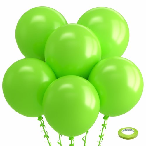 Bezente Lime Green Balloons 18 Inch- 30 Pack Large Thick Green Balloons Big Round Light Green Latex Balloons for Birthday Bridal Shower Dinosaur Jungle Party Decoration