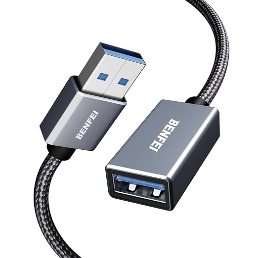 BENFEI USB 3.0 Extension Cable 1.5 Feet, Nylon Braided Compatible with Webcam, Camera, Phone, USB hub, Mouse, Keyboard, Printer, Hard Drive, Headset