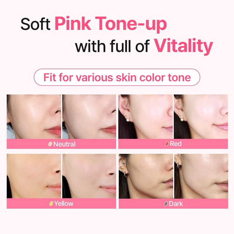 MAKE P:REM Soothing Pink Tone Up Sunscreen, Mineral Sun Care for Dehydrated Skin, Lightweight, Non-Greasy Formula, Skin Tone Correction, Korean Sunscreen, SPF 50, 1.69 fl.oz. (50ml)
