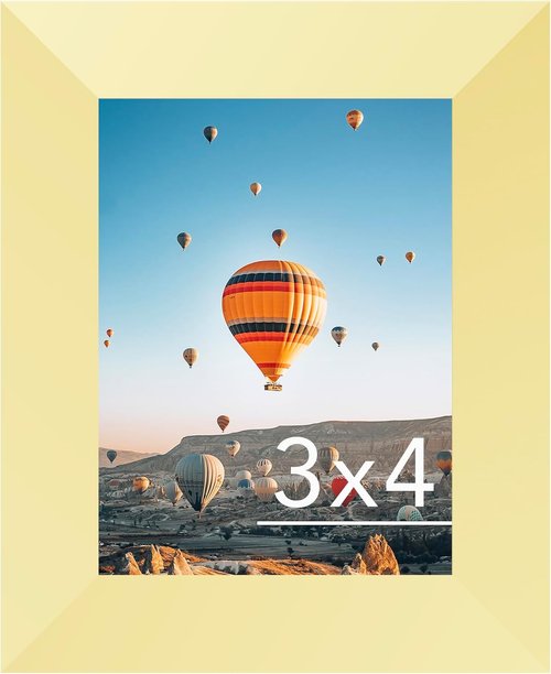 JCJMY Gold 3x4 Picture Frame - Versatile Wall Hanging or Tabletop Display with Shatter-Resistant Plexiglass