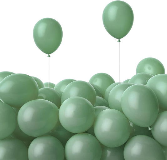 PartyWoo Dusty Green Balloons - 50 Pcs 5-Inch Mini Matte Sage Olive Latex for Weddings & Events
