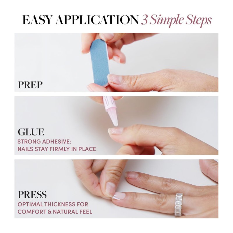 Glamnetic Press On Nails - Short Squoval Fake Nails, Mint Green Glazed Nails, Honeydewy | 15 Sizes - 30 Nail Kit with Glue