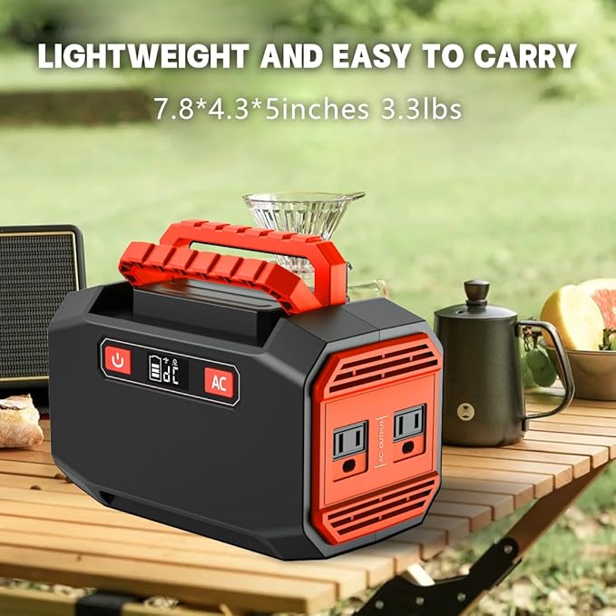 TIWKICH 200w Power Station, Portable Solar Generator 36000mAh/133Wh with 110v AC Outlet, Lithium Battery Backup Supply Pack (solar panel not included) with LED Light, for Outdoor Camping Home