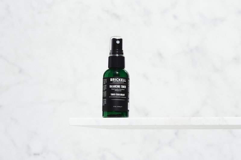 Brickell Men's Balancing Toner for Men, Natural and Organic Alcohol-Free Cucumber, Mint Facial Toner with Witch Hazel, 2 Ounce, Scented