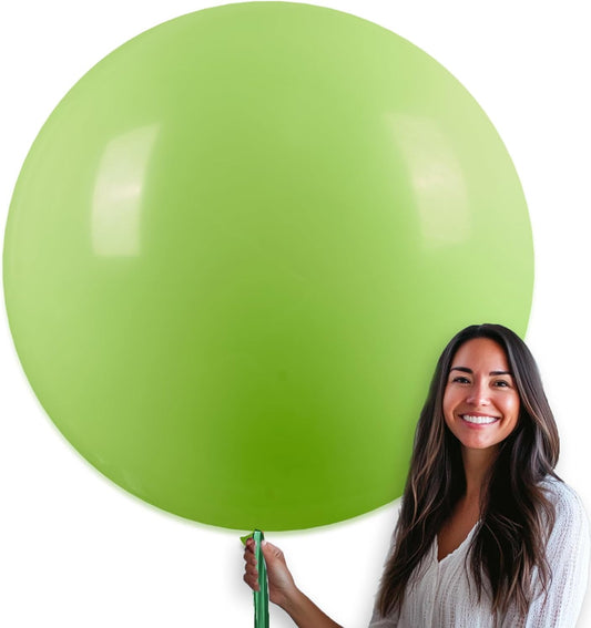 PartyWoo Lime Green Balloons - 36 Inch Latex Helium Balloons for Graduation & Birthday Decor