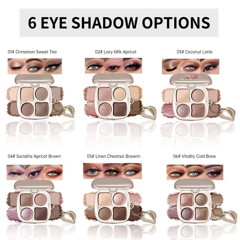 Warm Neutral Nude Eyeshadow Palette - Matte & Shimmer High Pigment | Mini Everyday Makeup with Mirror for All Eye Colors
