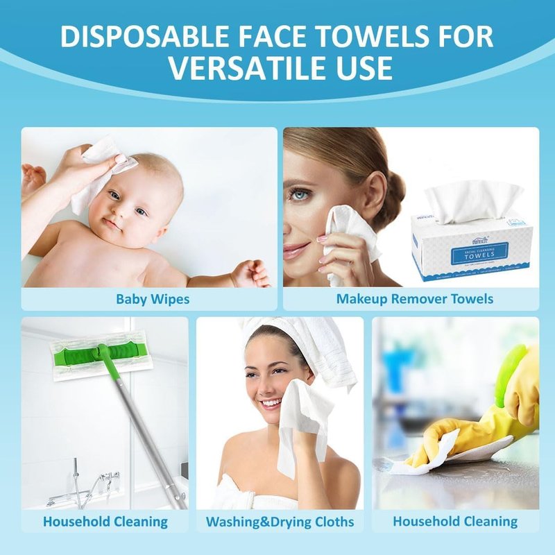 Disposable Face Towels - Biodegradable Makeup Remover Wipes | Super Soft for Sensitive Skin - 600 Count