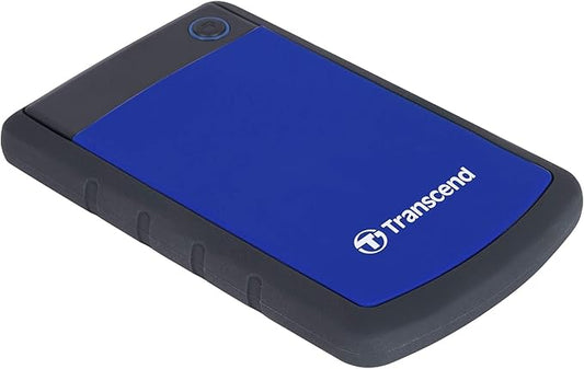 Transcend StoreJet 1TB External Hard Drive, for PS4/PC/Mac/Desktop/Laptop/Xbox, USB3.1(5Gbps)Type-A Portable HDD, One Touch Auto-Backup/Shock Resistant/Three-stage shock protection system(TS1TSJ25H3B)