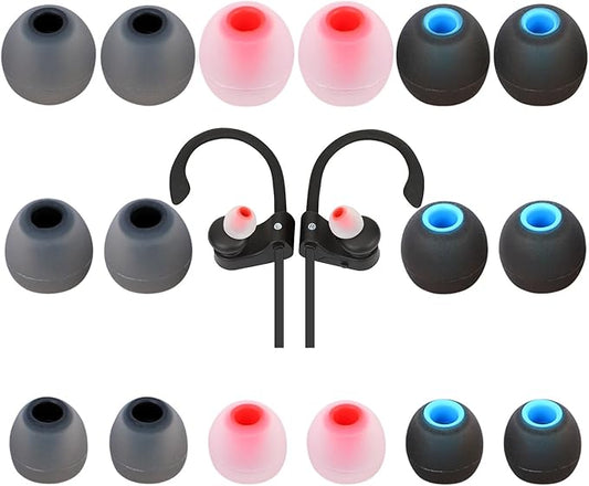 TSZYYM Earbud Tips Ear Bud Tips Soft Anti Slip Washable and Reusable Silicone Replacement Earbud Tips Fit Most in-Ear Earbuds(Inner Hole 3.8mm -5.1mm) 18pcs S M L