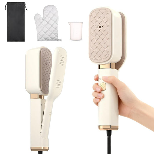 TeSabMi Travel Steamer for Clothes, 3 In 1 Steam, Iron & Press, 15s Heat Up, Lightweight Clothes Steamer, Flip-Design Handheld Portable Steamer, Travel/Home/Office Use
