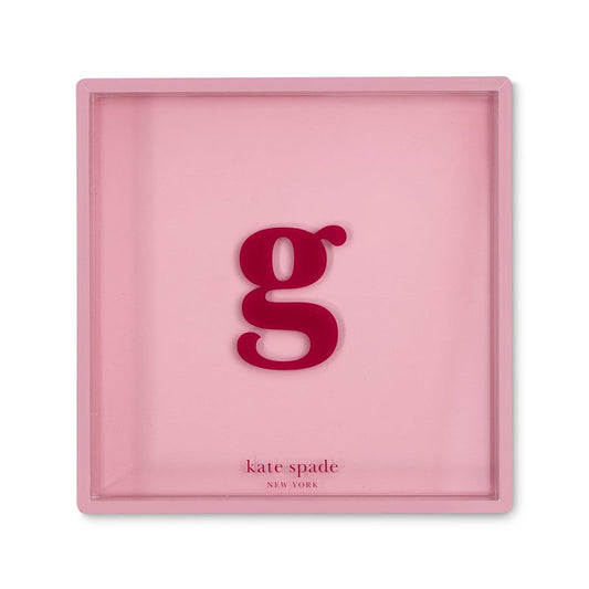 kate spade new york Initial Decorative Initial Tray, Personalized Acrylic Vanity Letter Tray, Just Mine (G)