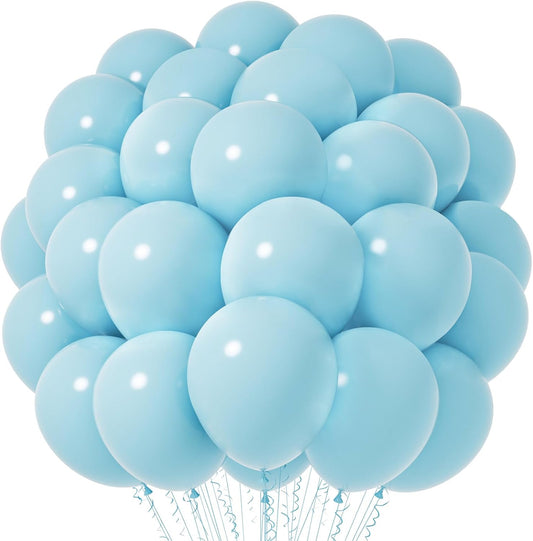 Voircoloria Aqua Blue Latex Balloons - 12 Inch, 66 Pack | Perfect for Weddings, Birthdays & Celebrations