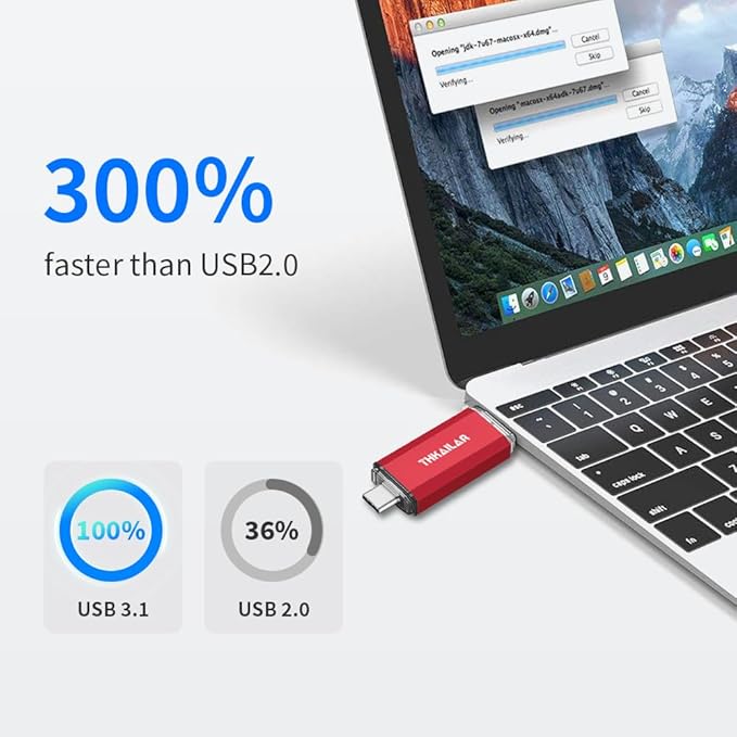 Thkailar 5 Pack 32GB USB C Flash Drive OTG High Speed for Store Data-USB 3.0 Thumb Drive C Jump Drive-Compatible iPhone 15, Android Phones,Mac Pro,Laptops,Tablets,PC(Red)