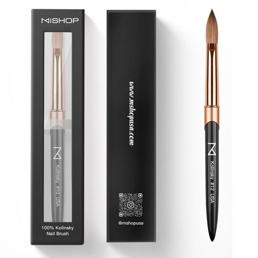 M – Regal 100% Kolinsky Acrylic Nail Brush | Professional Acrylic Nail Sculpting & Application Brush | Premium Nail Art Tool for Nail Technicians & Artists (#12)