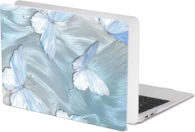 LCMOCICO for MacBook Pro Case 13 inch 2022 2021 2020-2016 A2338 M2/M1 A2251 A2289 A2159 A1989 A1706 with Touch ID, Plastic Hard Shell Keyboard Cover Screen Film Webcam Cover, Tin Foil Butterfly
