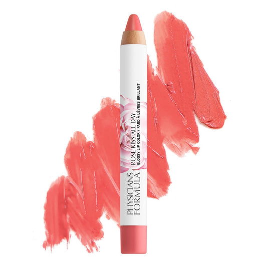 Physicians Formula Rosé Kiss All Day Glossy Lipstick Lip Color Makeup, Love Letters, | Dermatologist Tested, Clinicially Tested