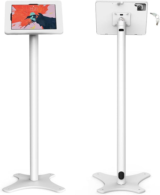 Beelta Tablet Kiosk Floor Stand, All Metal Rotate Lockable - Compatible with 10.9" iPad 10th, Pro 11" 1 2 3 4, Air 4 5, Air 11"(M2/M3/M4), iPad 11"(A16) - BSF301WA