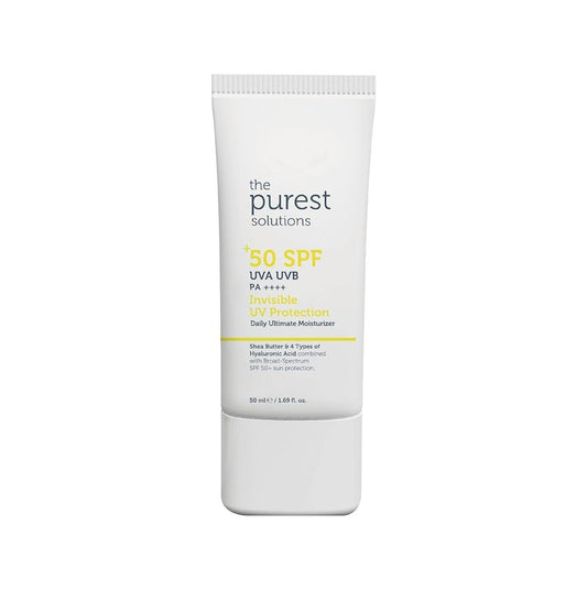 Invisible UV Protection Daily Moisturizer SPF 50+ | Hydrating Hyaluronic Acid & Shea Butter - Anti-Aging for All Skin Types (1.69 fl. oz)