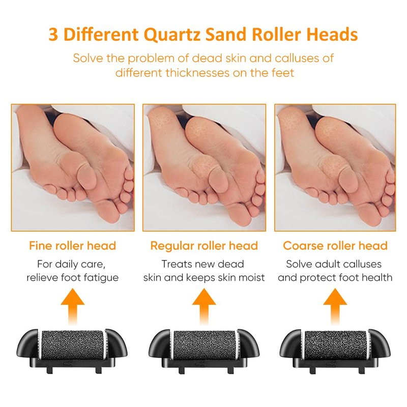 Electric Callus Remover and Foot polisher-Rechargeable-waterproof-10pieces Pedicure Set. (Black)