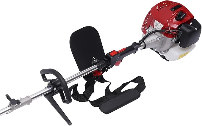 2-Stroke 52CC Gas Power Handheld Sweeper, Motor Side-Mounted Sweepers Snowplow Broom Driveway Turf Lawns Artificial Grass Power Brush Lawn Sweeper Cleaner Tools (52CC 2.3HP)