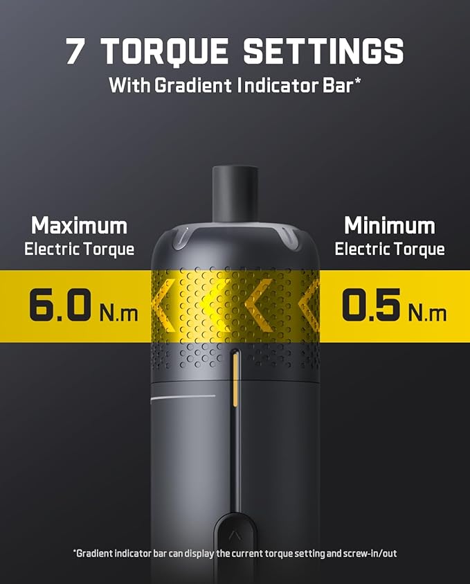 Fanttik S2 Pro Electric Screwdriver, Cordless Screwdriver Set, 7 Torque Settings, 0.5 to 6N.m, 20 Magnetic Bits, 1/4''Hex Shank, with 90° Angle Adapter, for Furniture, Household Repairs(Space Grey)