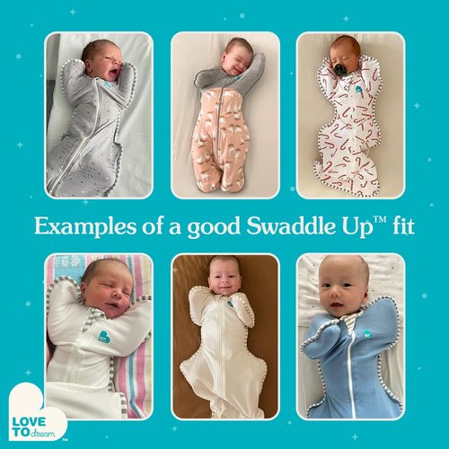 Love to Dream Swaddle UP, Baby Sleep Sack, Self-Soothing Swaddles for Newborns, Improves Sleep, Snug Fit Helps Calm Startle Reflex, New Born Essentials for Baby, 5-8.5 lbs, Denim