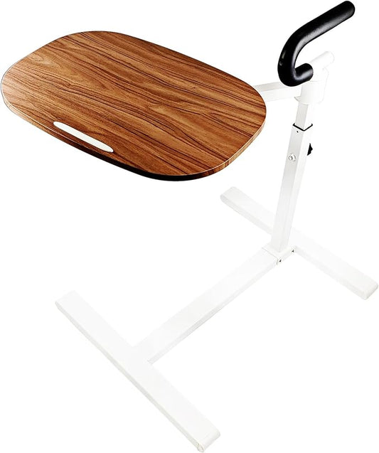 Auxiliary tray 360 ° rotating height adjustable rotating TV, computer desk, car five function auxiliary safety handle (360° Sofa Rotating Table, White Roller Sliding 360° Sofa Rotating Table)