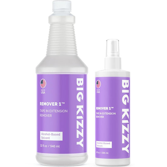 Big Kizzy Tape In Extension Remover, 32oz Refill Bottle + Free 8oz Release & Reuse Spray, Compatible with All Major Brands