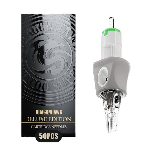 Dragonhawk Tattoo Needle Cartridges - Extra Smooth #12 Mixed Sizes (5M, 7M, 9M, 11M, 13M) for Precision Work