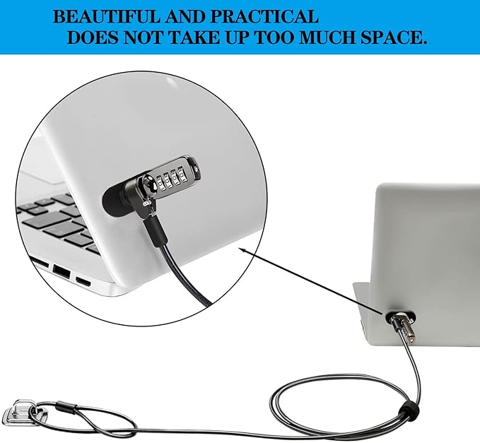 Zolunu Laptop Anchor Plate and Lock Plate with Lock Slot, Self-Adhesive Security Plate Anti Theft Lock Slot for Cables to Lock Down Laptops, Mac Book, Tablets, iPad, or Other Computer