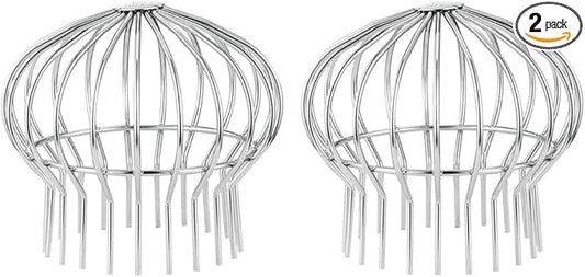 Gutter Guard 304 Stainless Steel Filter Strainer Fits for Round Downspout, Stops Leaves Seeds and Other Debris Gutter Cleaning Tools, 2 Pack, 175 * 194mm