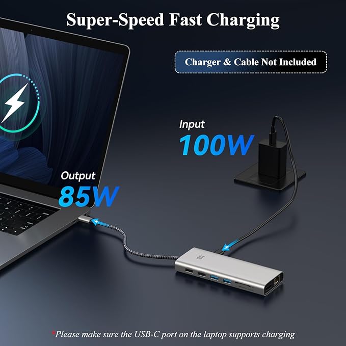 USB C Docking Station Dual Monitor,USB C Hub Dual Monitor with 144Hz DisplayPort,4k HDMI,PD Charging,Ethernet,5 USB,SD/TF Card Reader,Audio Laptop Docking Station for Windows & Mac and More