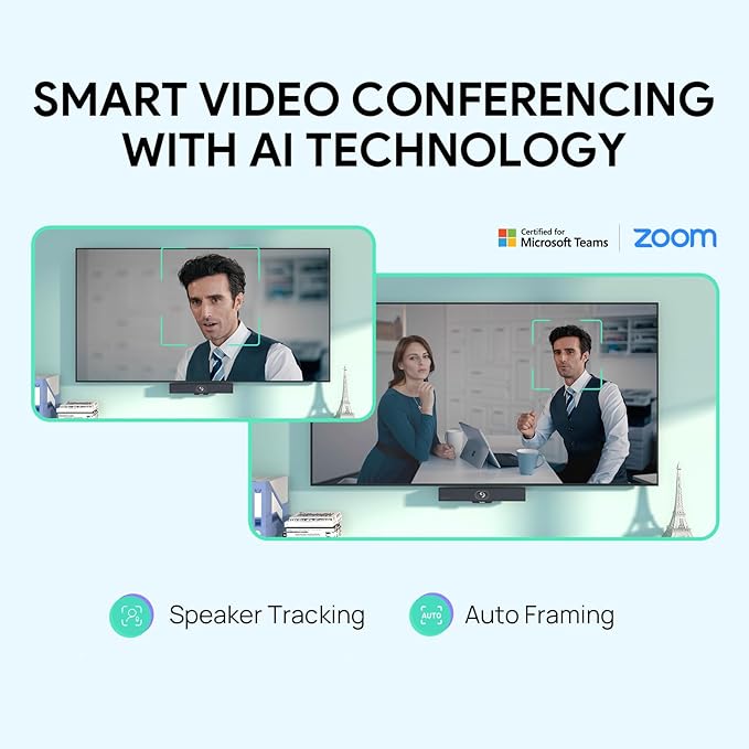 Yealink MeetingBar A10 4K Conference Room Webcam with 120 Wide Angle Camera, Android OS, Video Conferencing System with Microphone and Speaker, AI Speaker Tracking, Auto Framing, Teams Zoom Certified