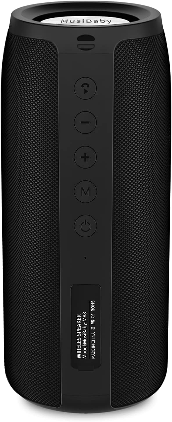 Musibaby Bluetooth Speaker, M88 Speakers,Dual Pairing, Bluetooth 5.3,Loud Stereo Sound,Booming Bass,30H Playtime for Home& Outdoor Party,Beach,Portable Speaker,Gifts(Black)