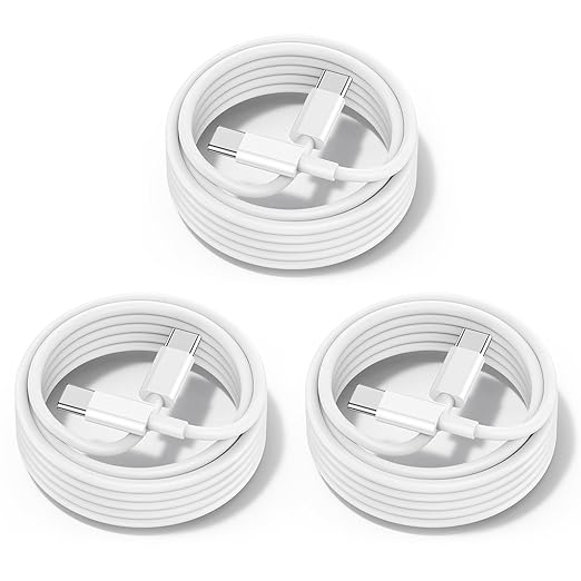 60W USB C to USB C Cable 3Pack 6FT Fast Charging Cord for iPhone 17/16/15, Samsung Galaxy S26/S25/S24, MacBook Air/Pro, iPad Pro, Durable USB-C Charger Cable with PD 3.0 & Data Sync-Purple