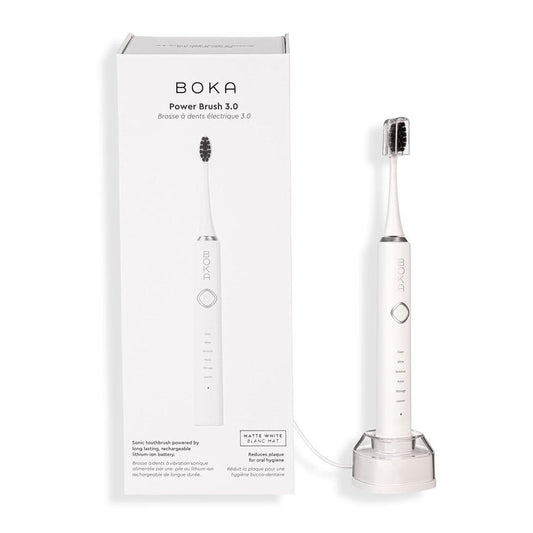 Boka 3.0 Electric Toothbrush for Adults w/ 2 Heads - Rechargeable Sonic Powered Tooth Brush - Charcoal Activated Bristles for Deep Cleaning - Dentist Recommended Oral Care - Charging Base w/Micro USB